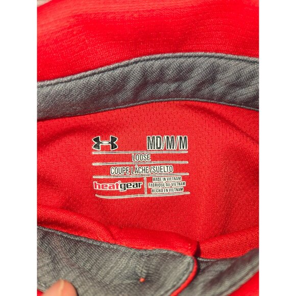 Under Armour Mens Red Polo Medium Loose Fit Heatgear - Picture 5 of 7